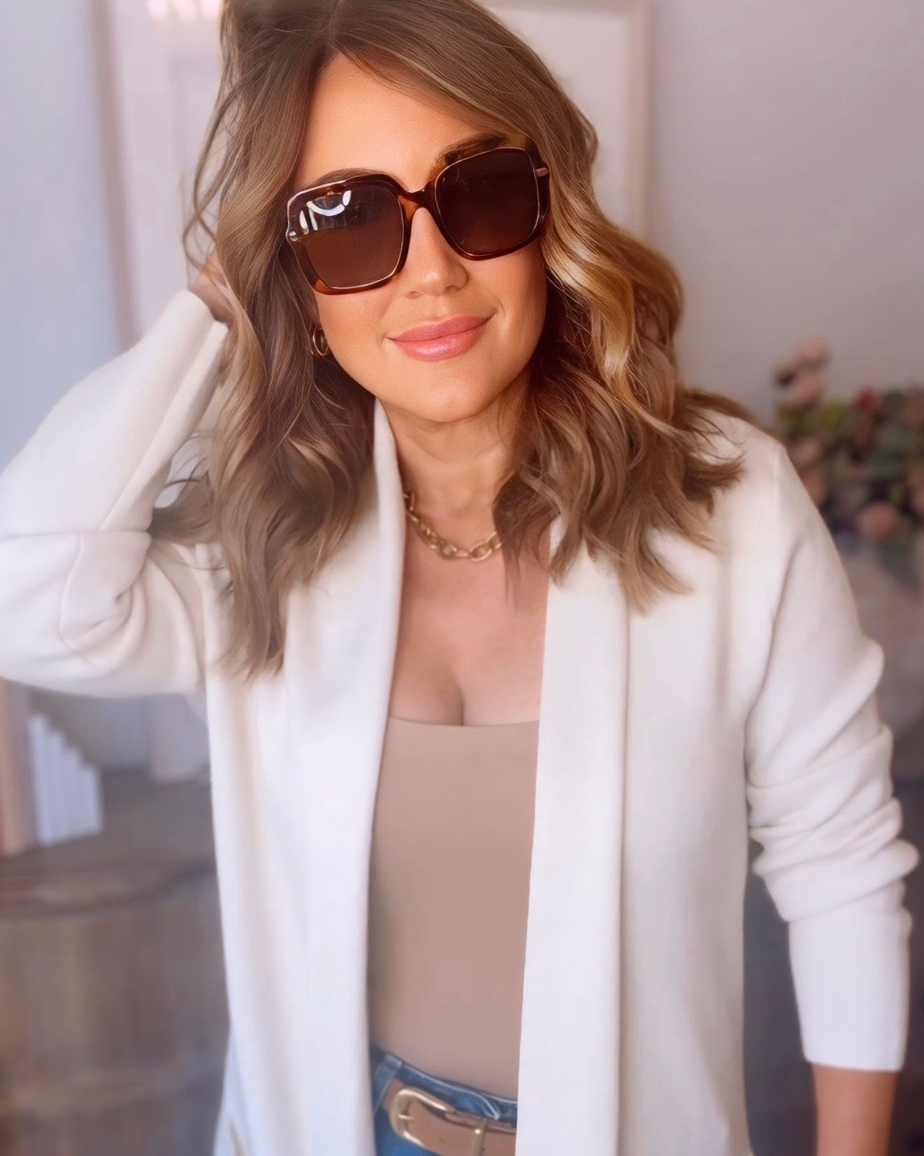 DIFF Eyewear Sandra Dark Brown Fleur – The Exclusive Look