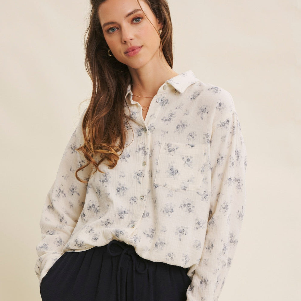 Arden Floral Button Down Top