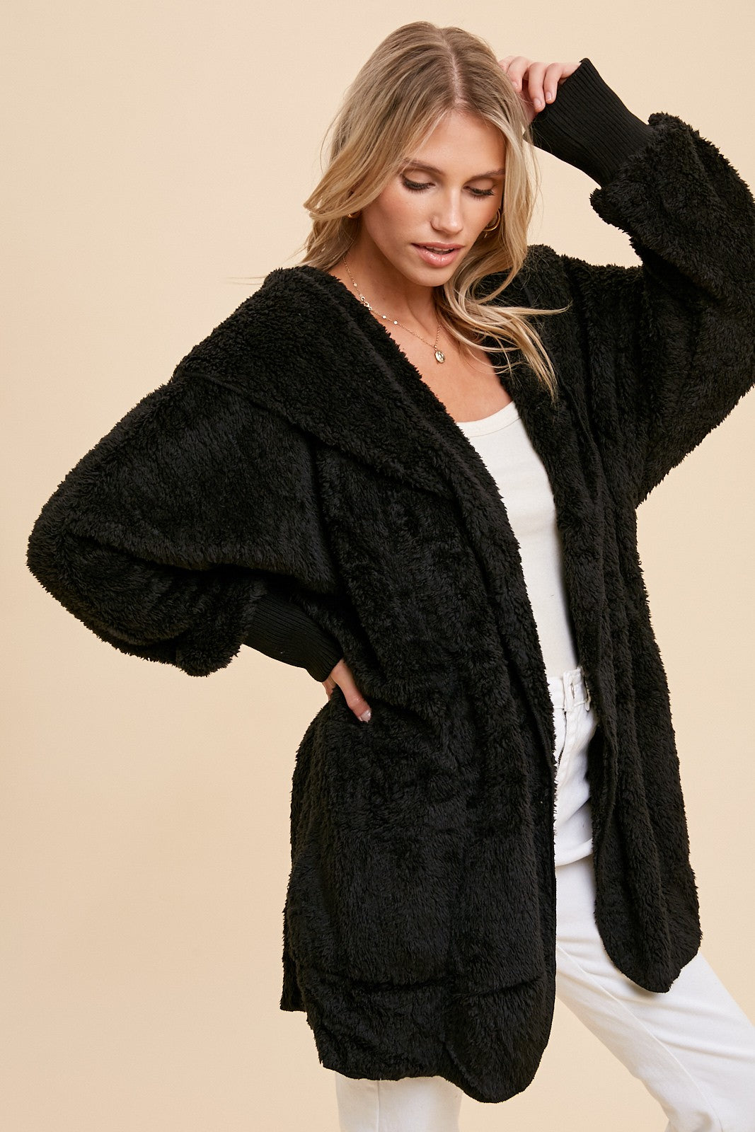 Keeping Cozy Plush Hooded Cardigan- 3 Colors