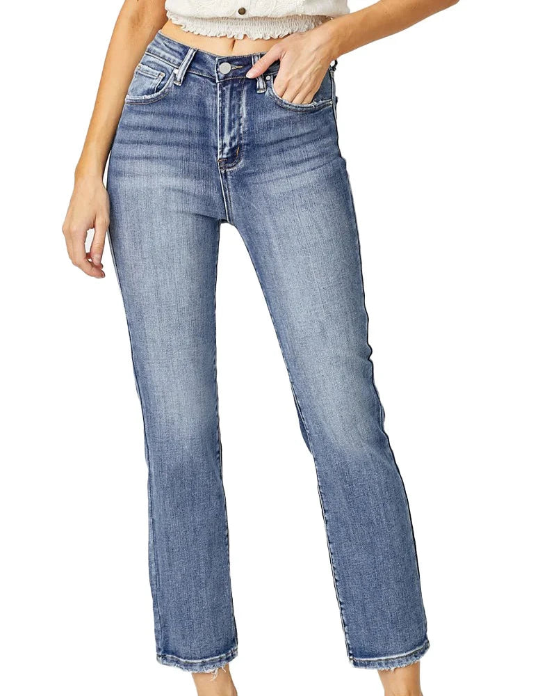 
                      
                        Risen - High Rise Crop Straight Jeans
                      
                    