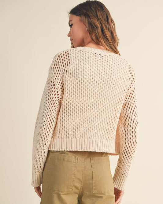 On My Mind Crocheted Button Cardigan