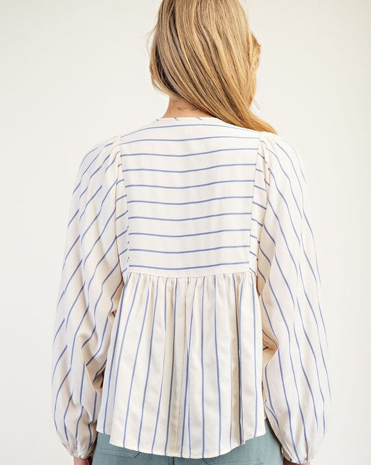 Chasing That Feeling Striped Peplum Top