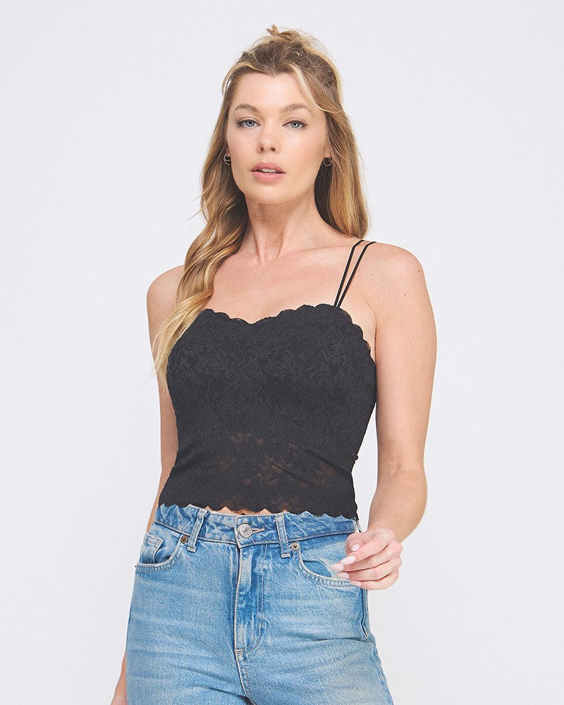 
                      
                        Jacquard Lace Scallop Edge Bralette
                      
                    
