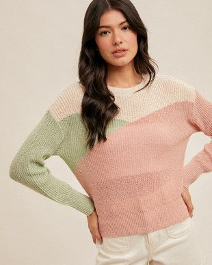 As They Say Color Block Sweater