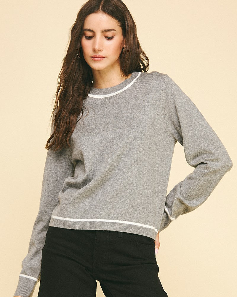 Camden Striped Detail Knit Sweater