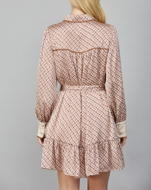Forever & Always Geo Print Button Dress