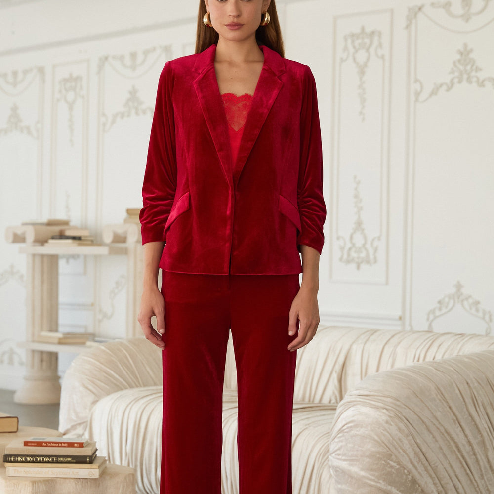 
                      
                        Showstopper Velvet Blazer
                      
                    