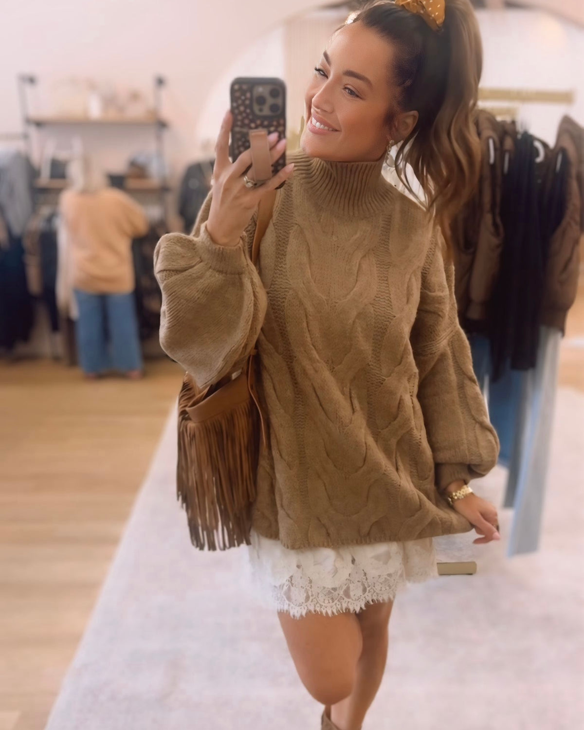 Eleanor Cascading Cable Knit Sweater