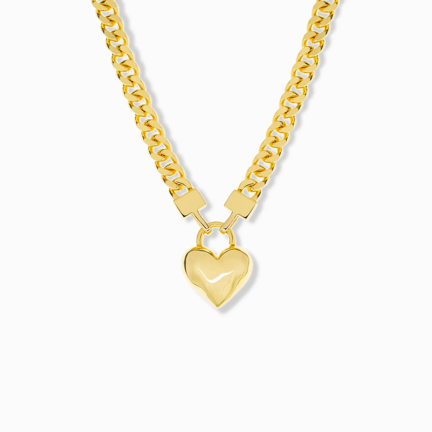 Heart Curb Chain Necklace