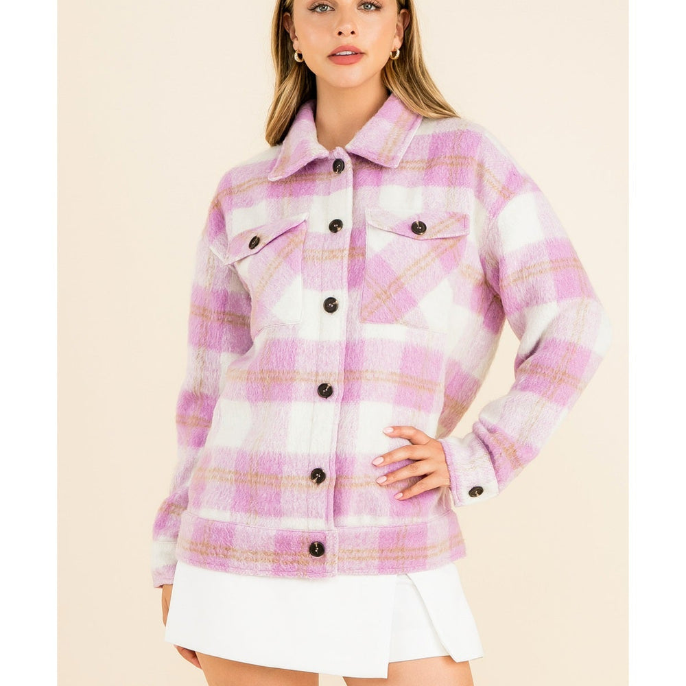 
                      
                        Charli Plaid Button Up Jacket
                      
                    