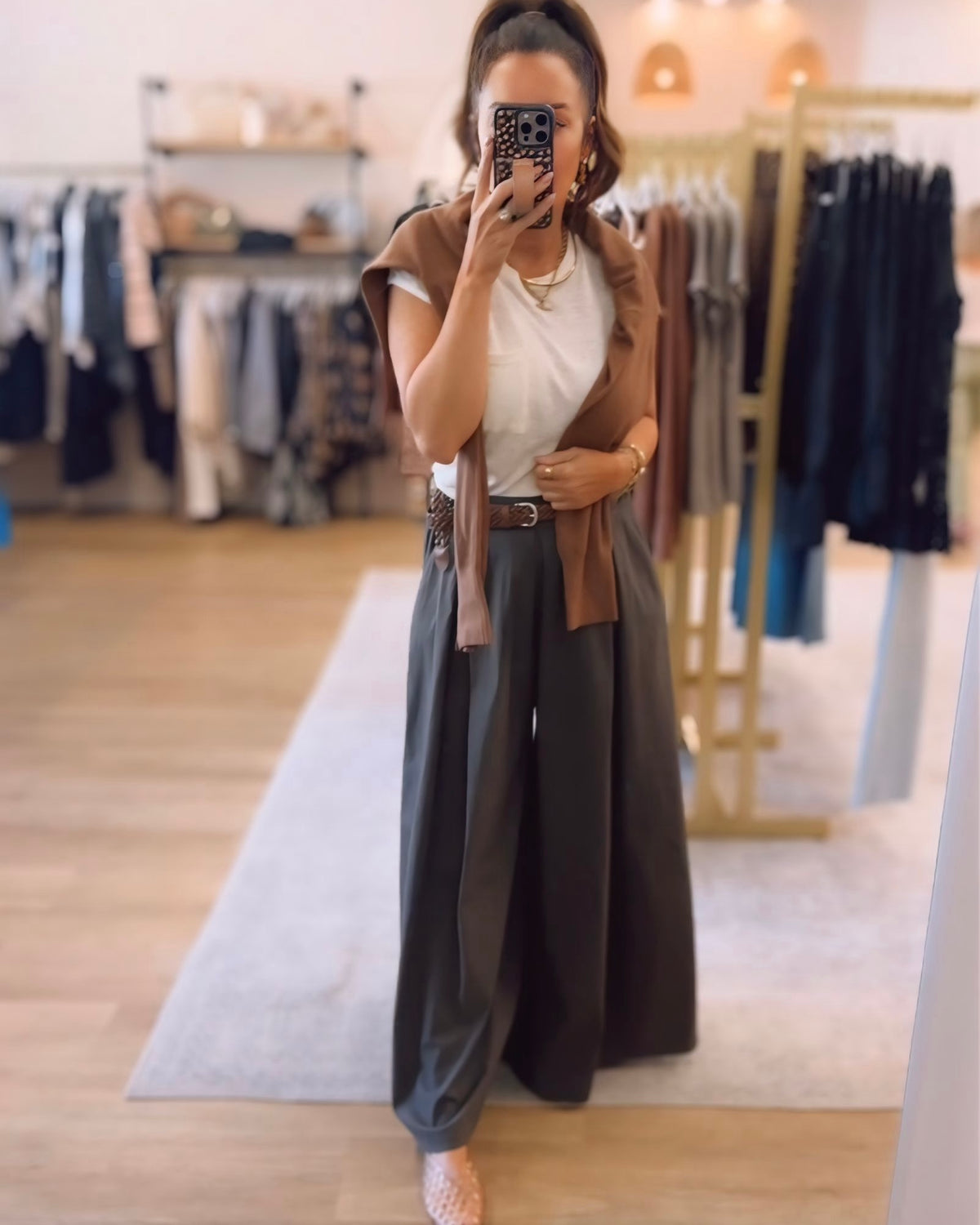 Marianna Belted Wide Leg Palazzo Pants
