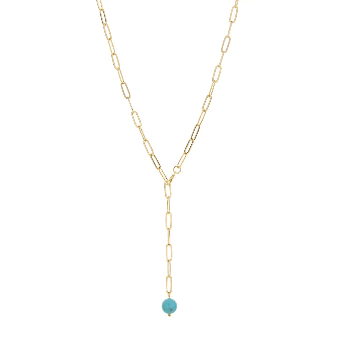Sydney Paperclip Lariat Necklace