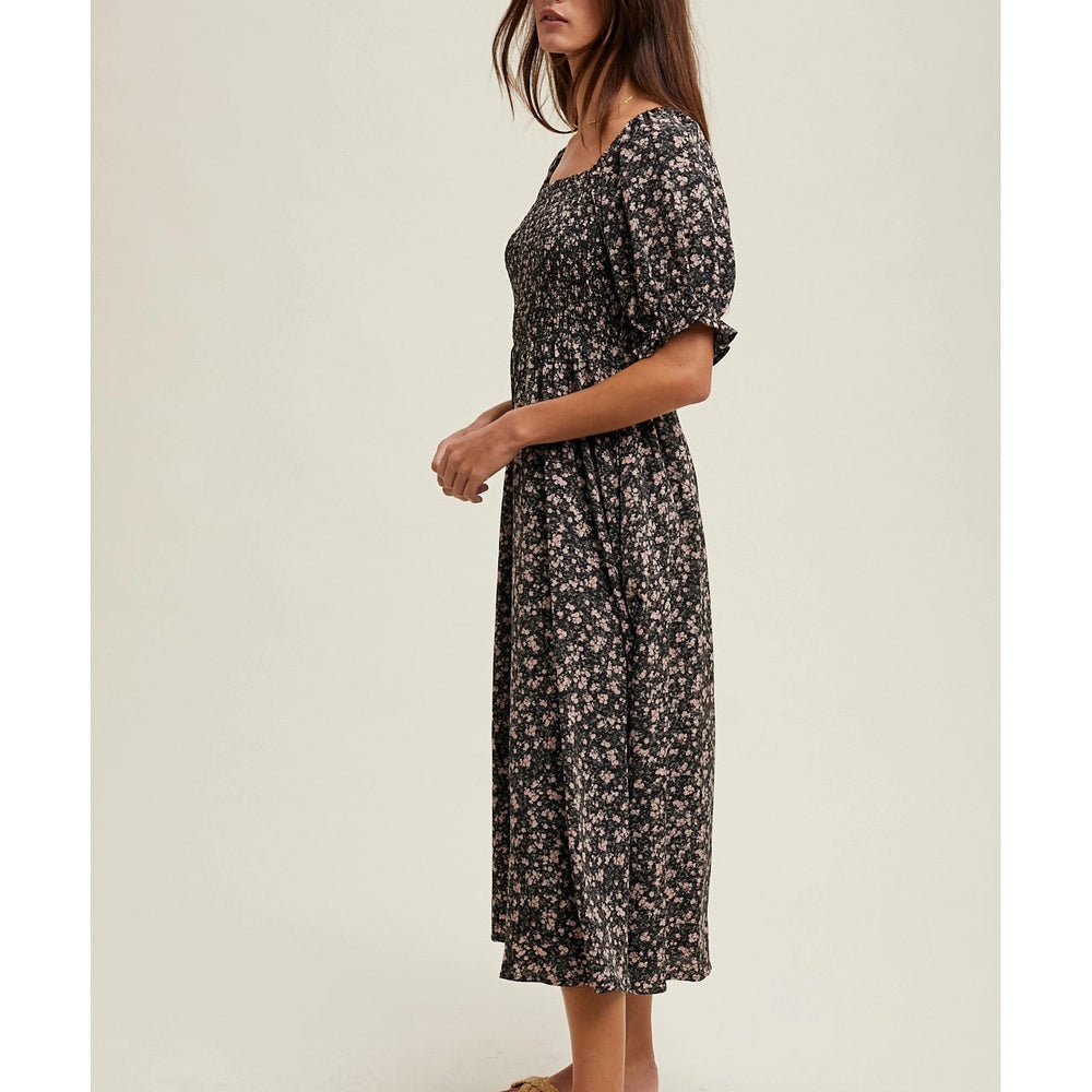 
                      
                        Midnight Blooms Midi Dress
                      
                    