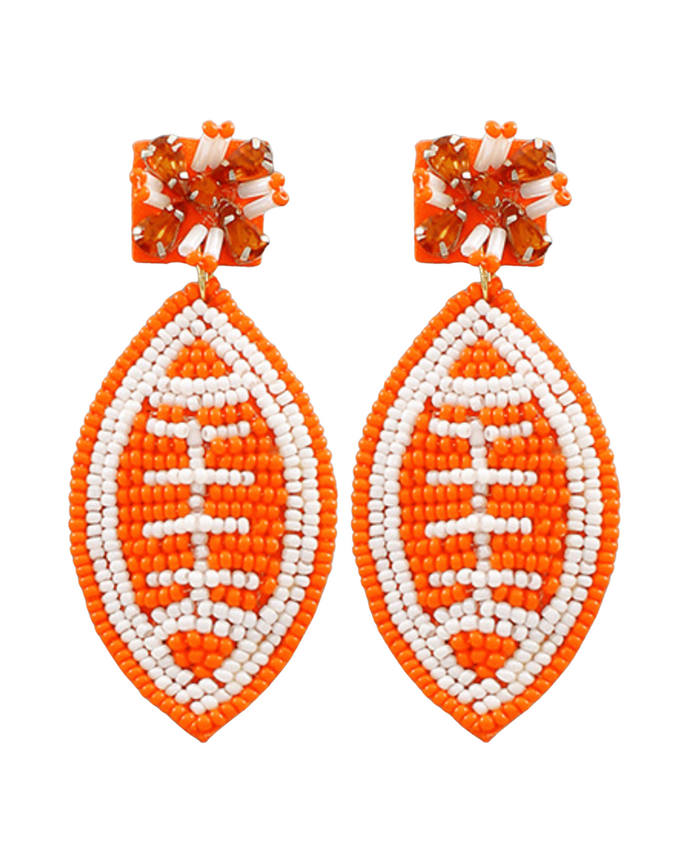 Orange & White Gameday Earring