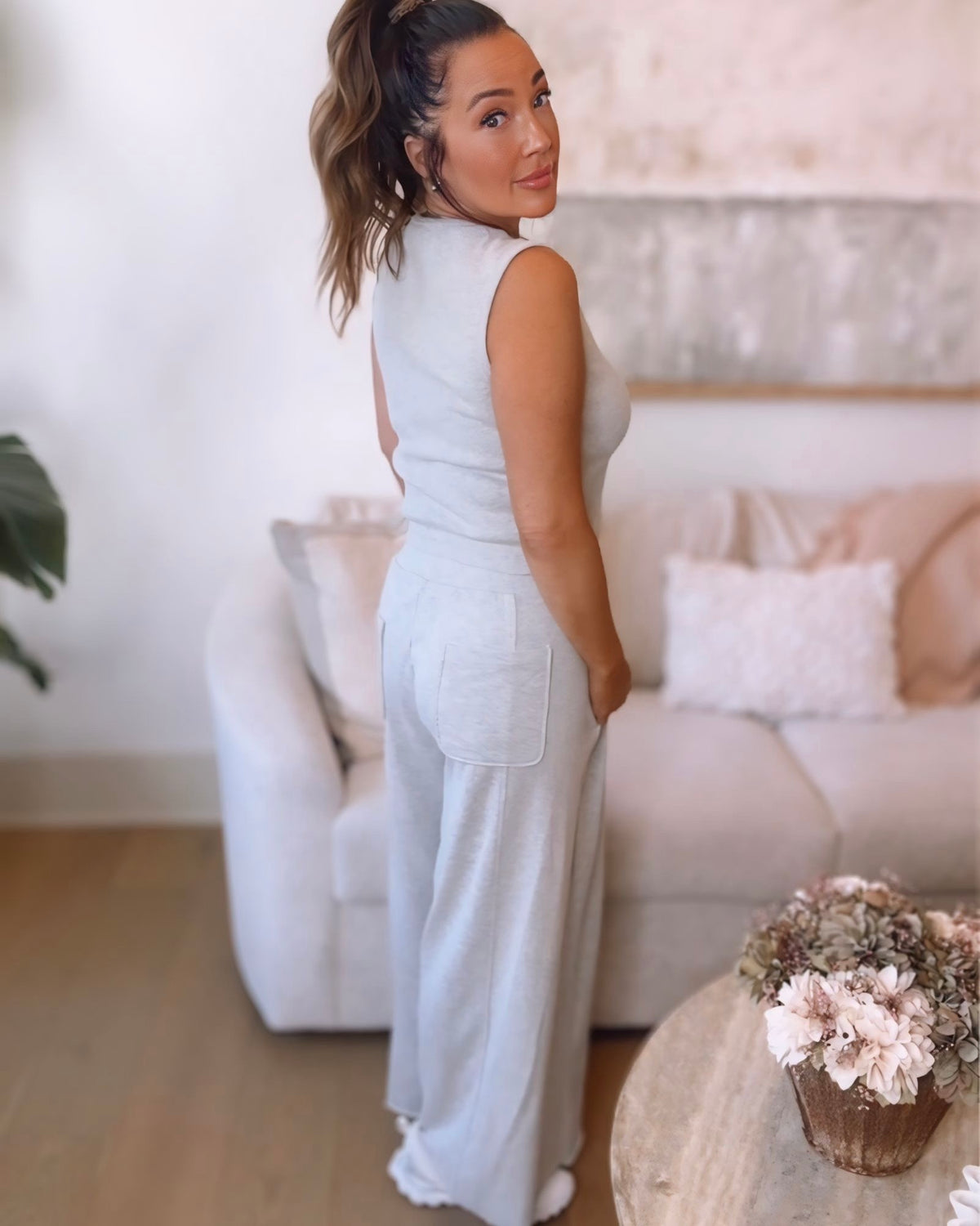 Catrin Terry Ribbed Lounge Set