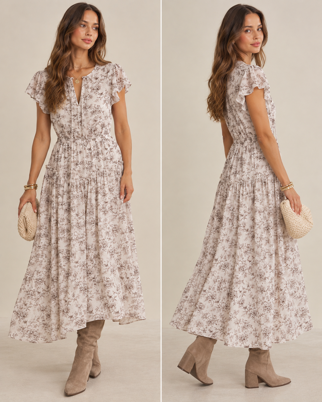 Petal Whisper Flowy Midi Dress