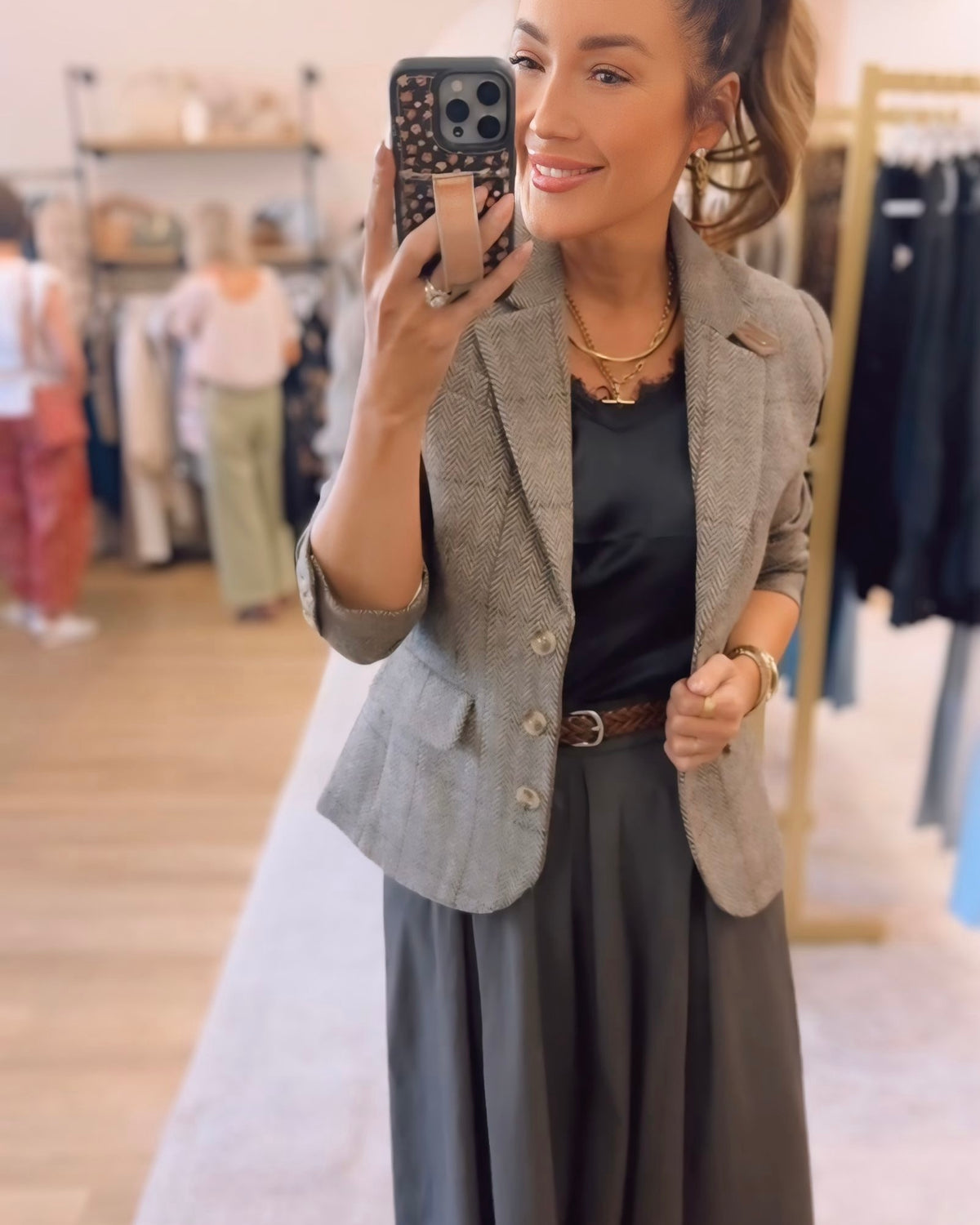 LUXE Asher Mixed Plaid Riding Jacket