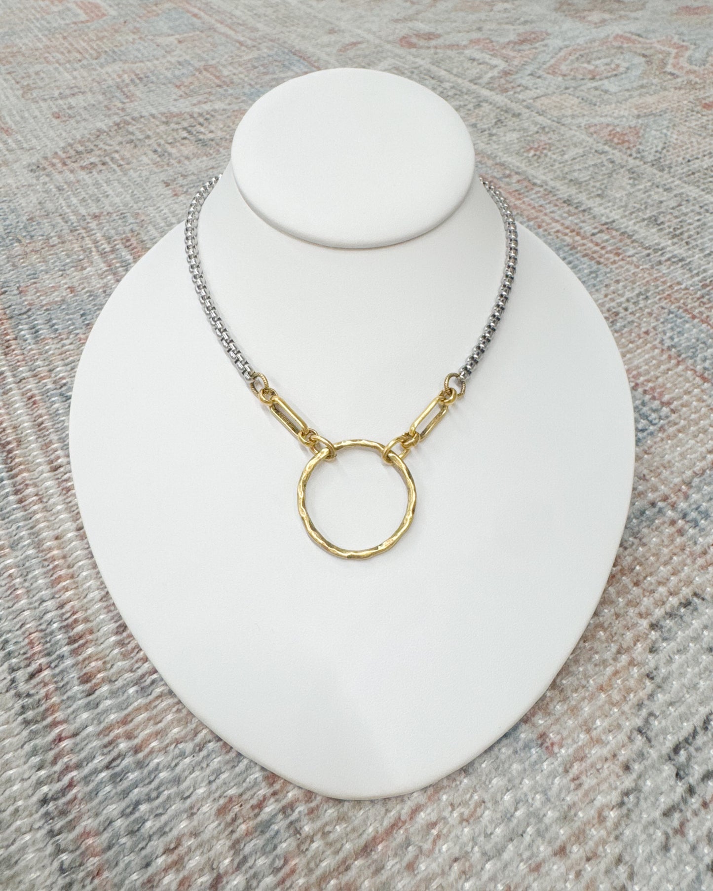 Sarah Two Tone Circle Necklace