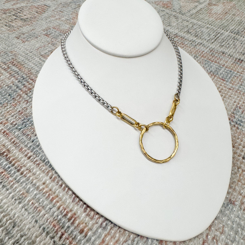 Sarah Two Tone Circle Necklace