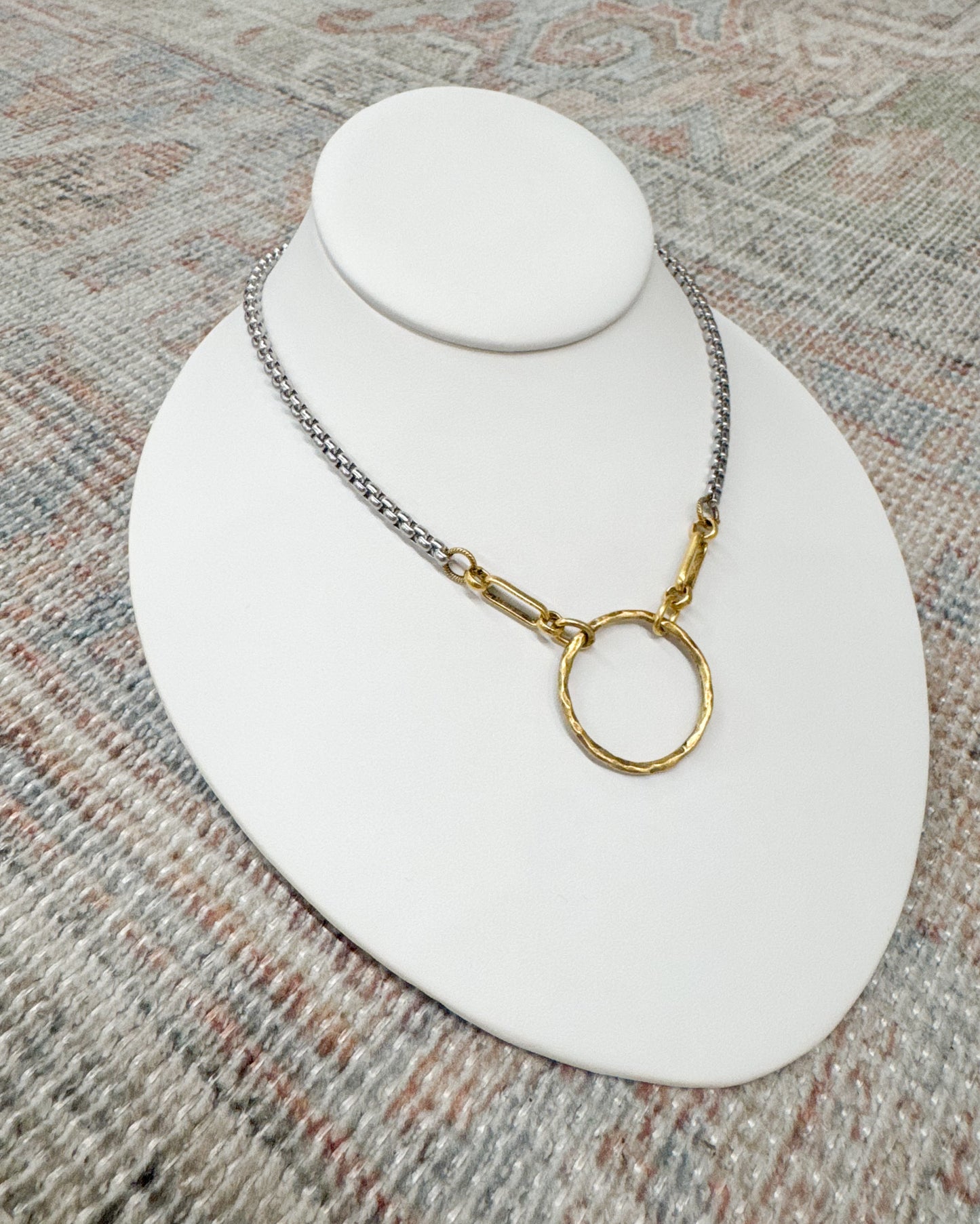 Sarah Two Tone Circle Necklace