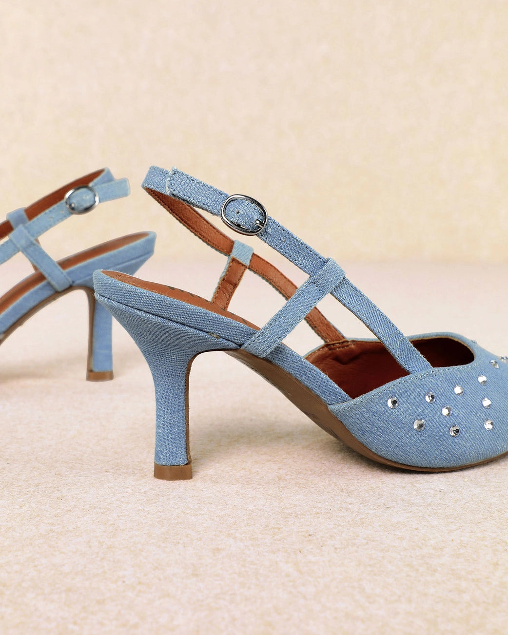 Dreamy Denim Slingback Heels