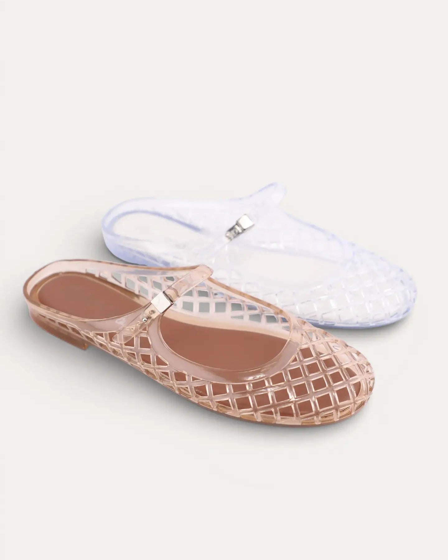 Jelly Mary Jane Flat Sandal- Brown