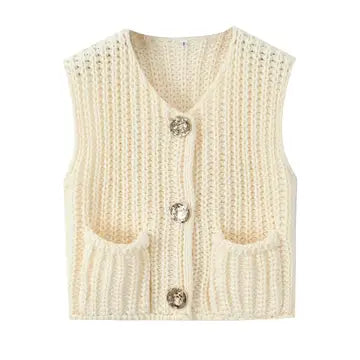 Malia Chunky Knitted Vest-3 Colors