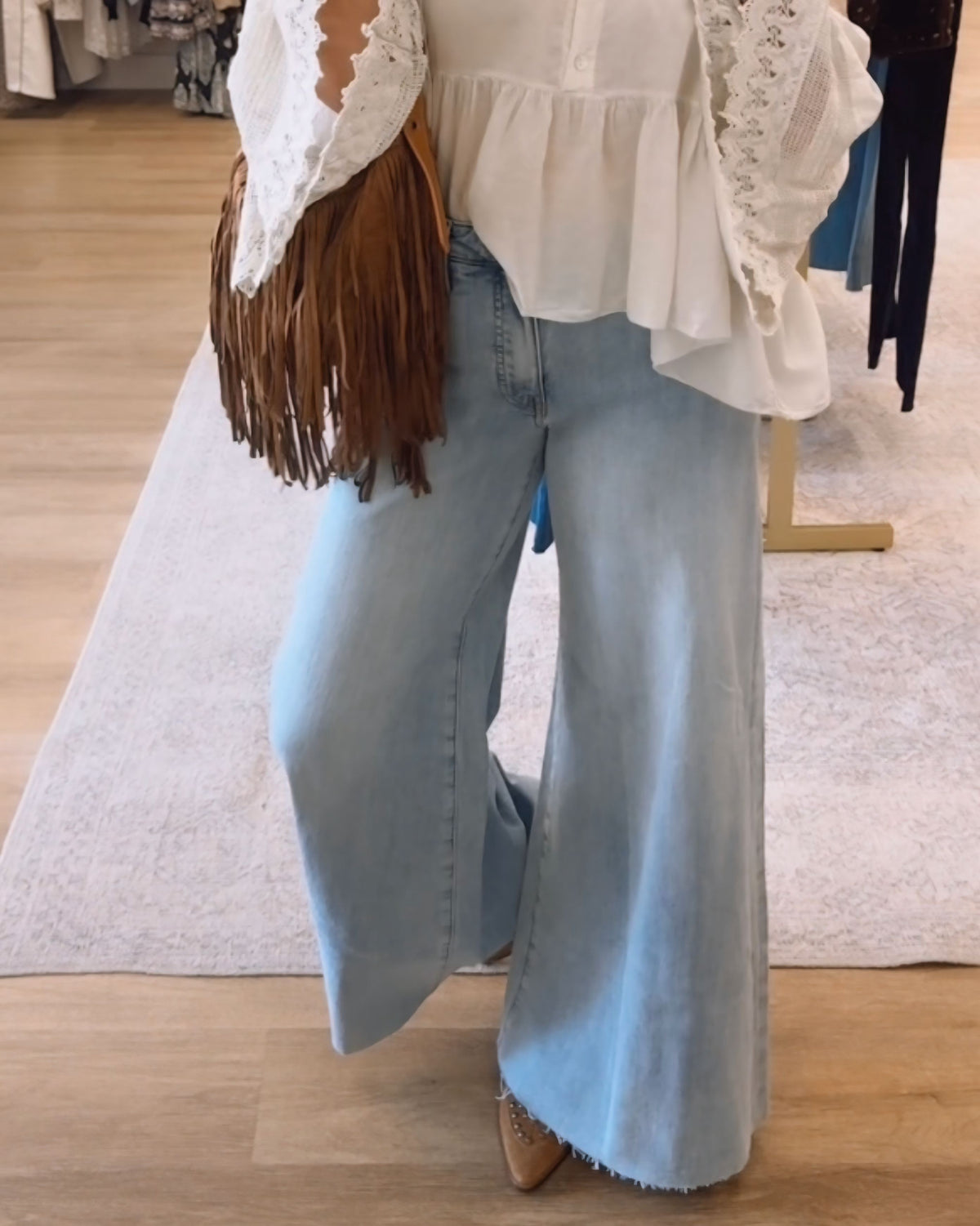 KUT- Blake High Rise Super Wide Leg Jeans