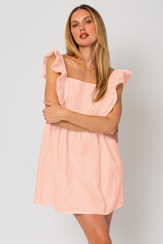 Ruffle Twill Dress- 2 Colors