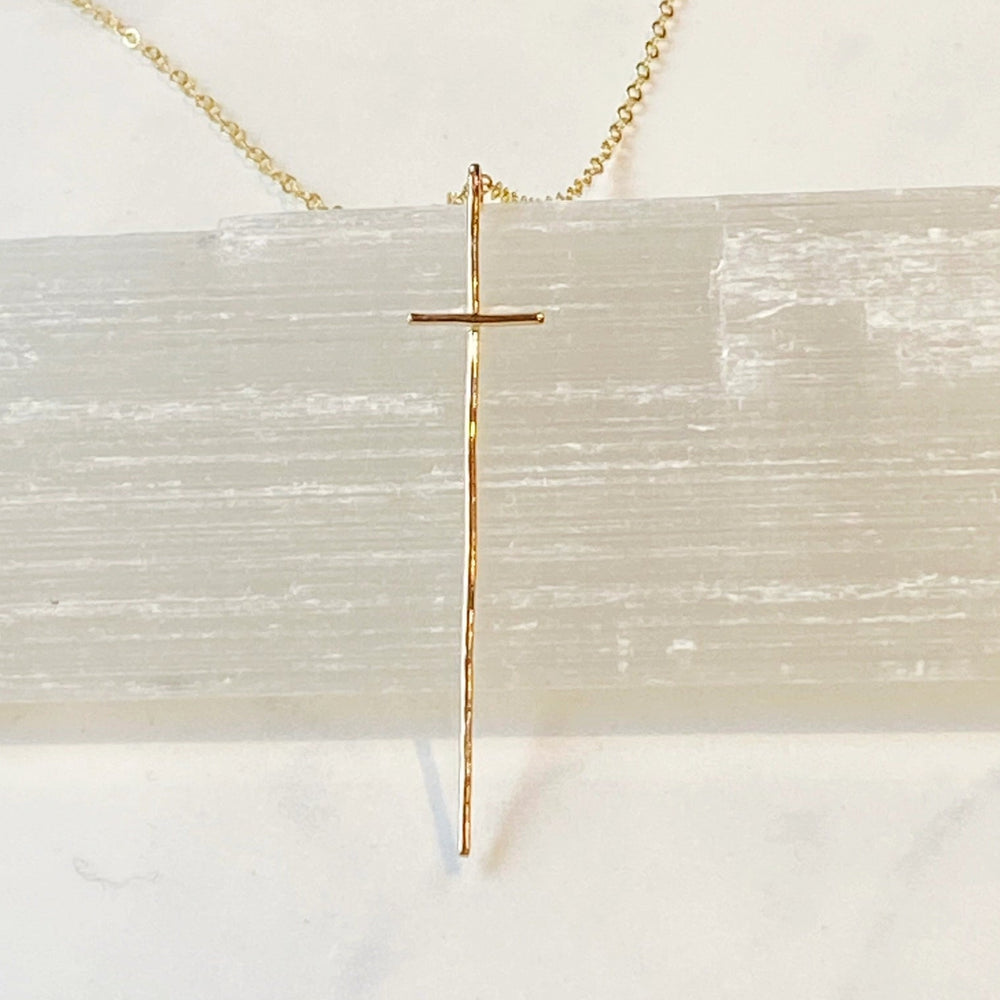 Hammered Cross Necklace