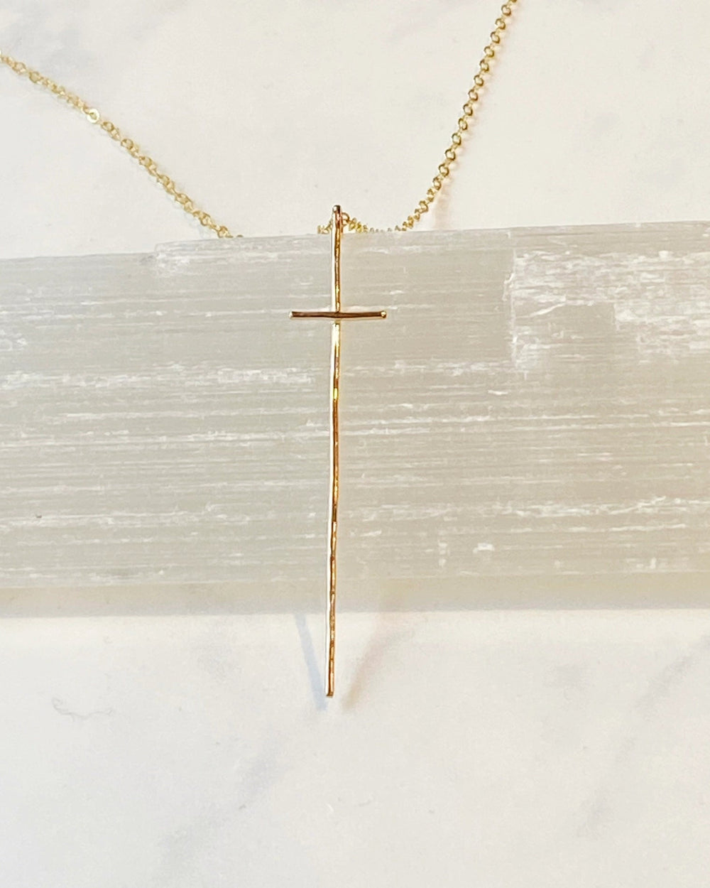 Hammered Cross Necklace
