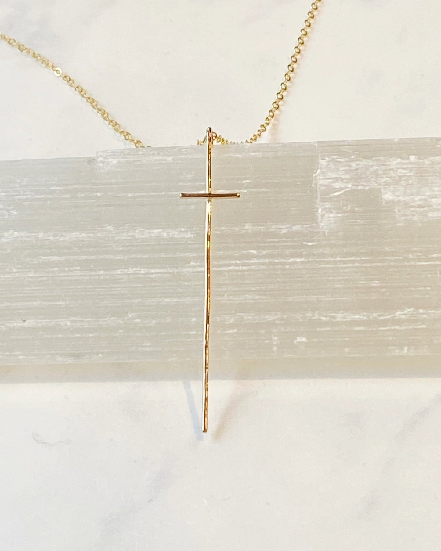 Hammered Cross Necklace