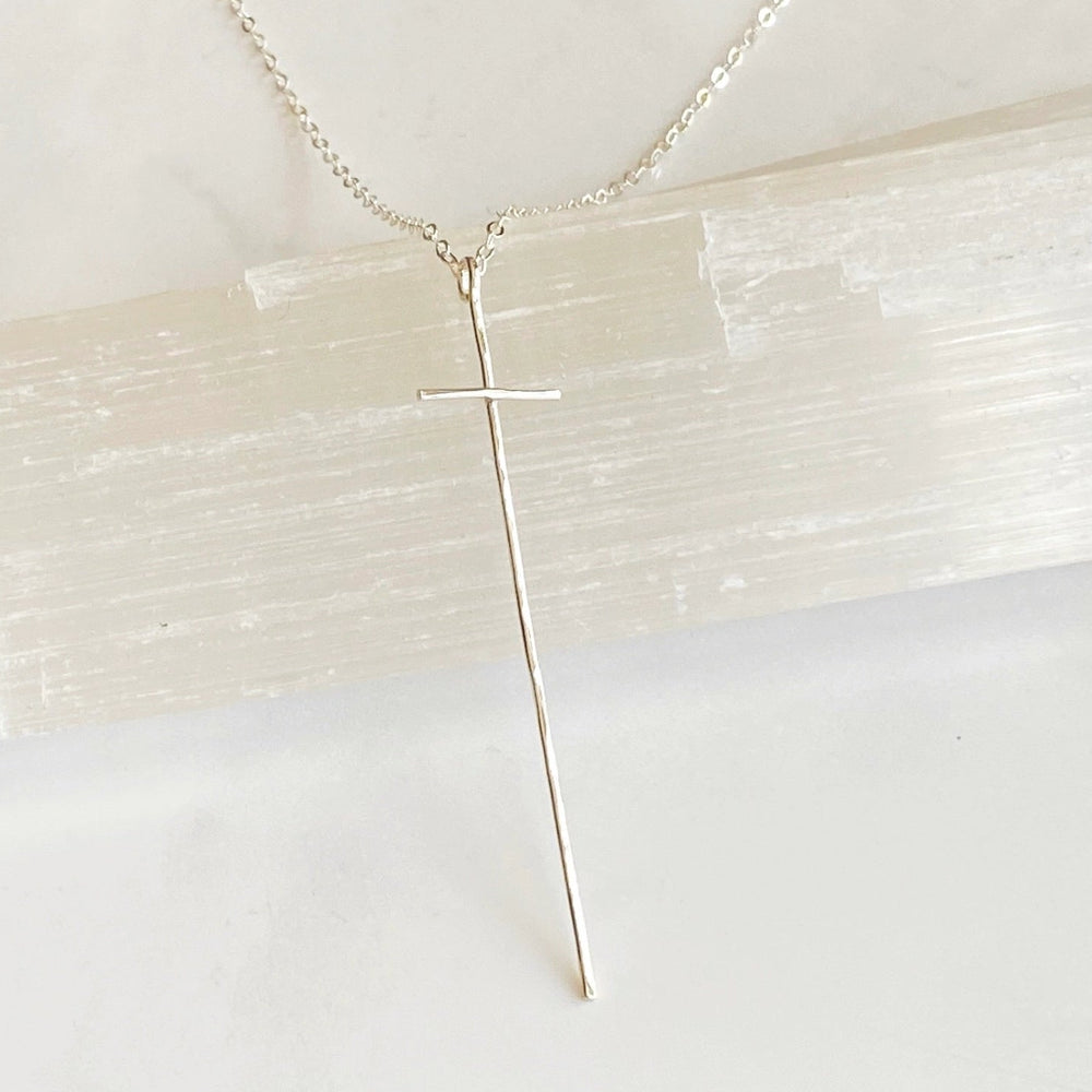 Hammered Cross Necklace