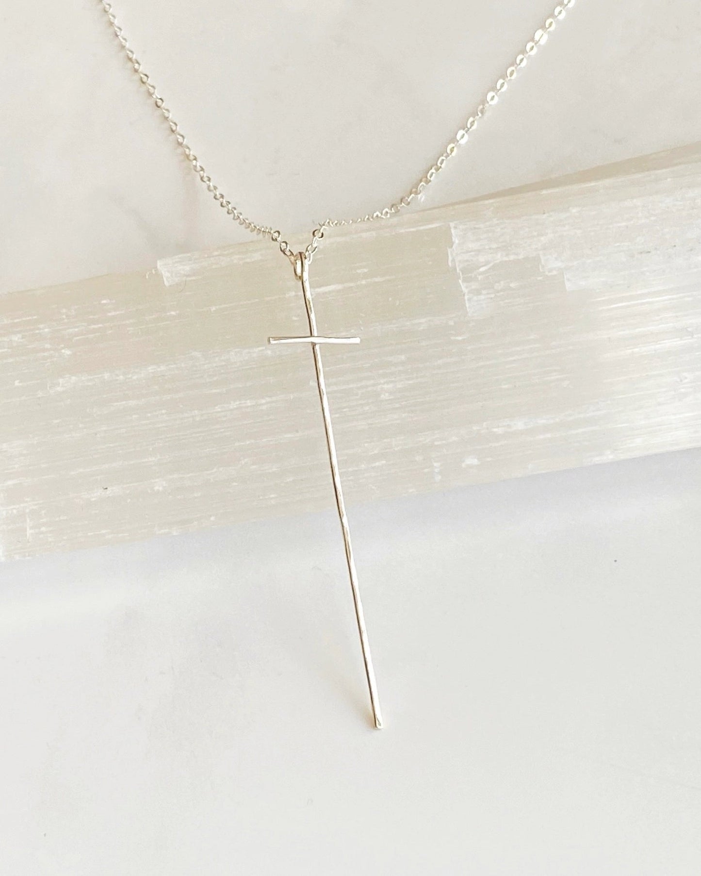 Hammered Cross Necklace