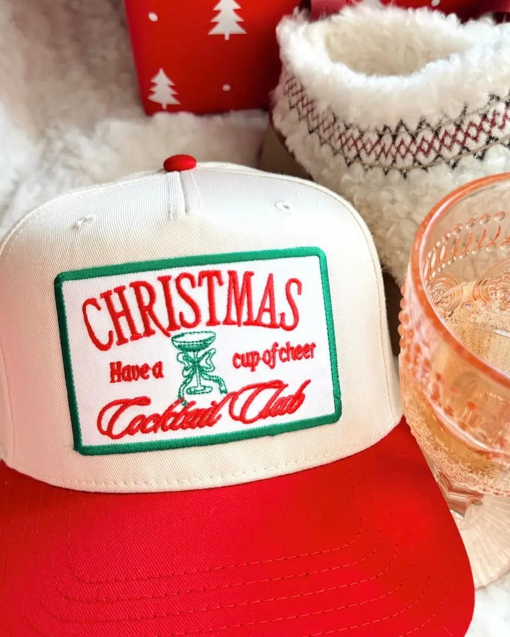 Christmas Cocktail Club Snapback Hat