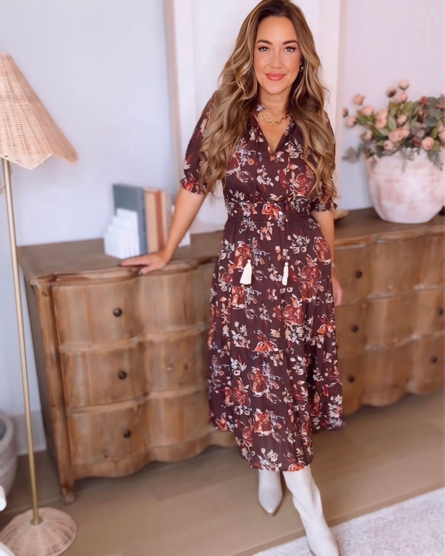 Estelle Short Sleeve Floral Maxi Dress
