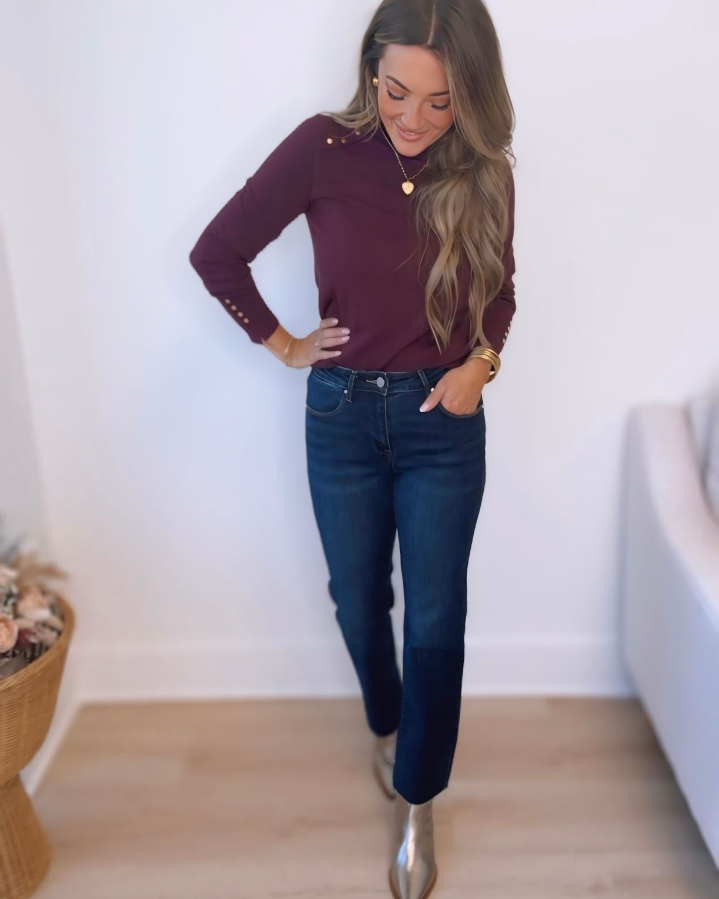 Office Chic Mock Neck Sweater