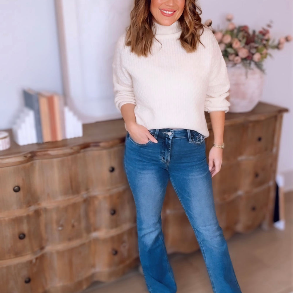 Anessa Mock Neck Knit Sweater