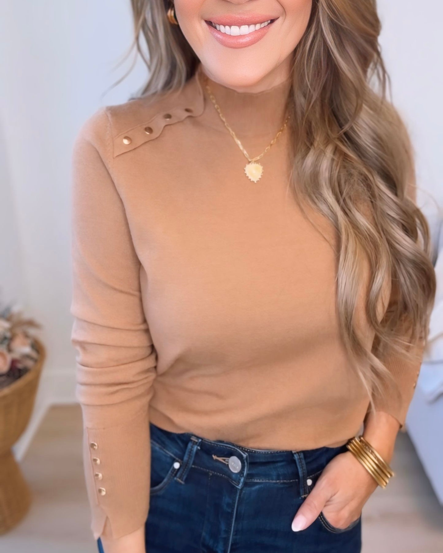 Office Chic Mock Neck Sweater