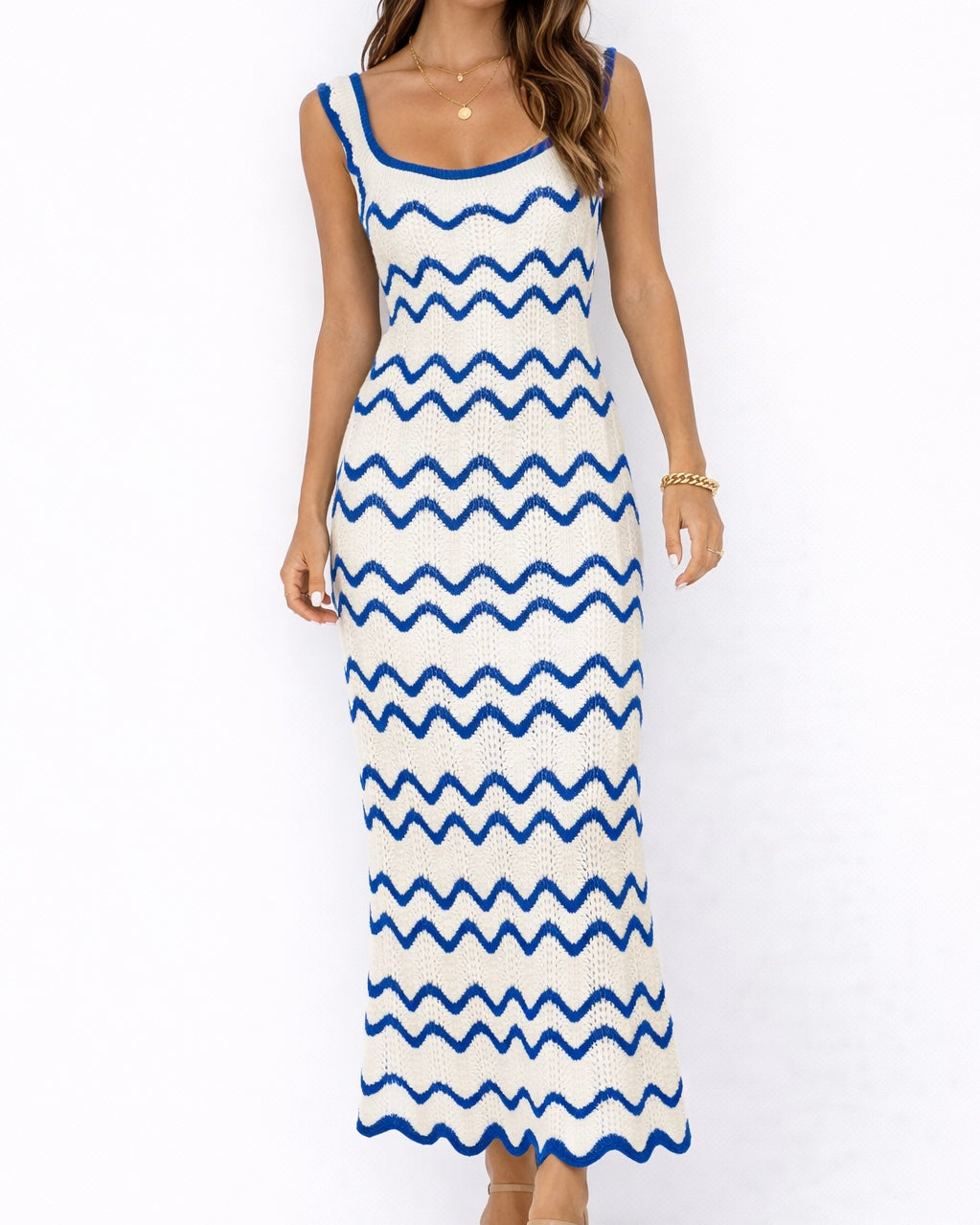 Savannah Scalloped Knit Midi Dress