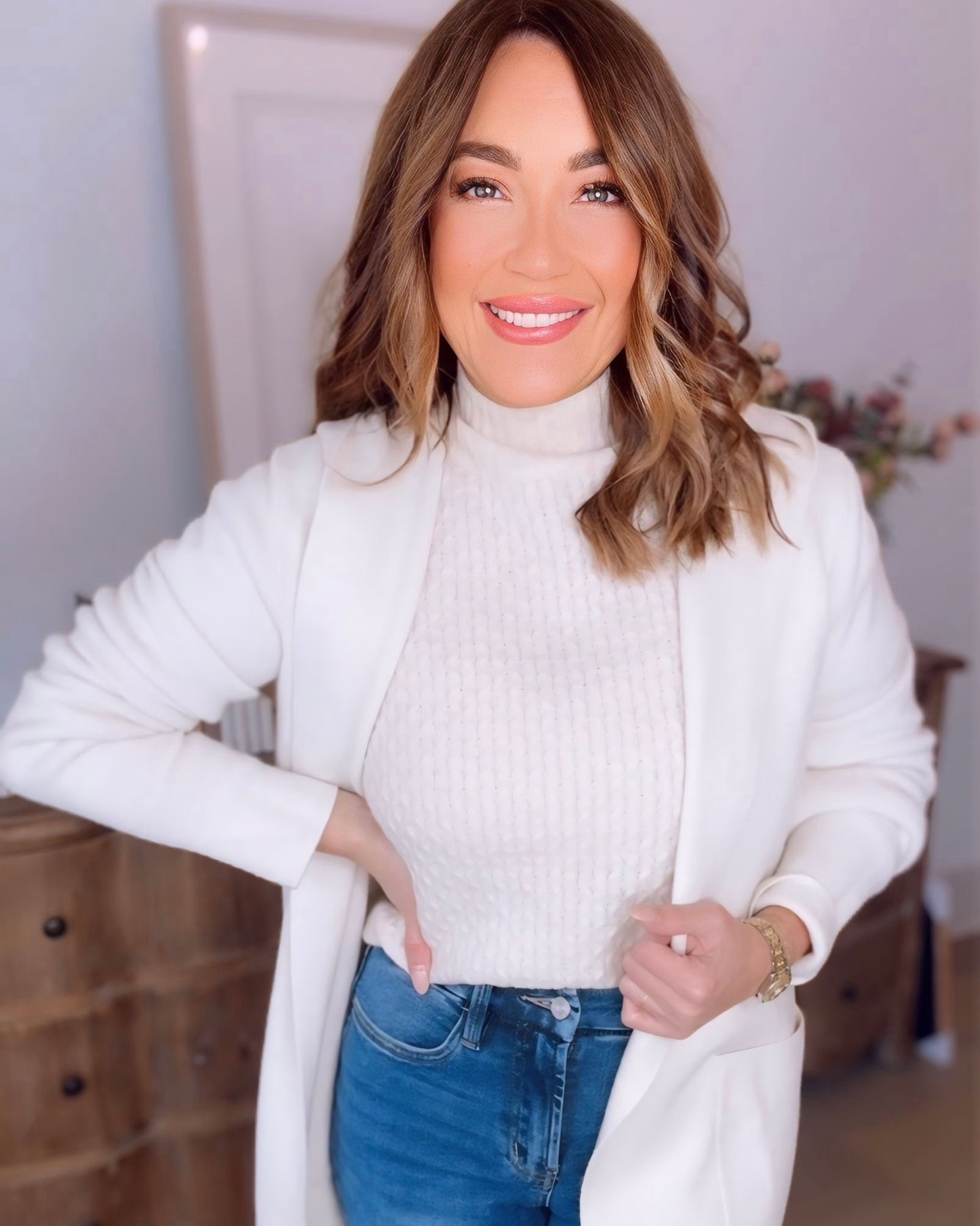 Anessa Mock Neck Knit Sweater