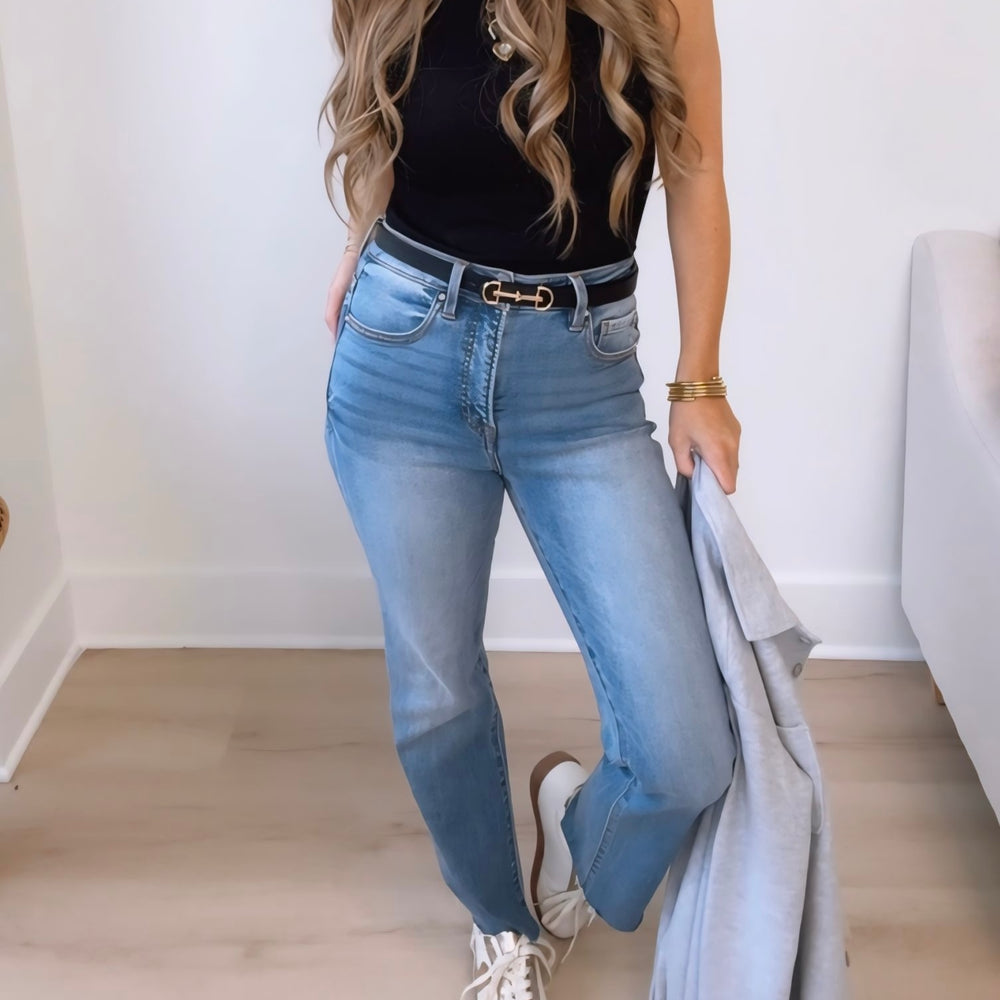Risen HR Crop Straight Jeans