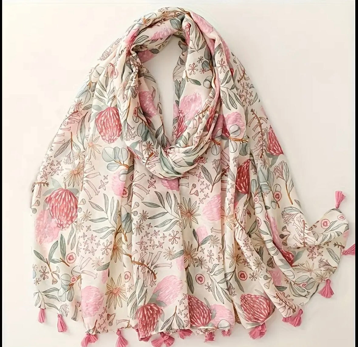 Floral Tassel Scarves