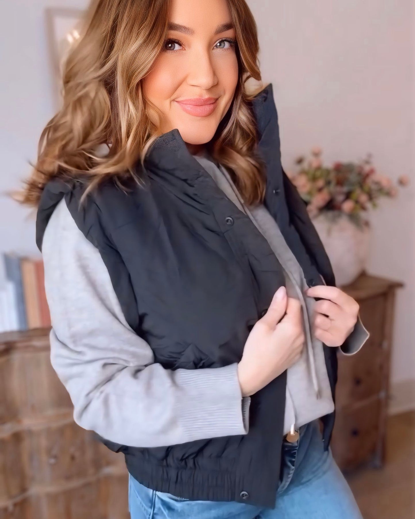 Ryley Bomber Style Puffer Vest