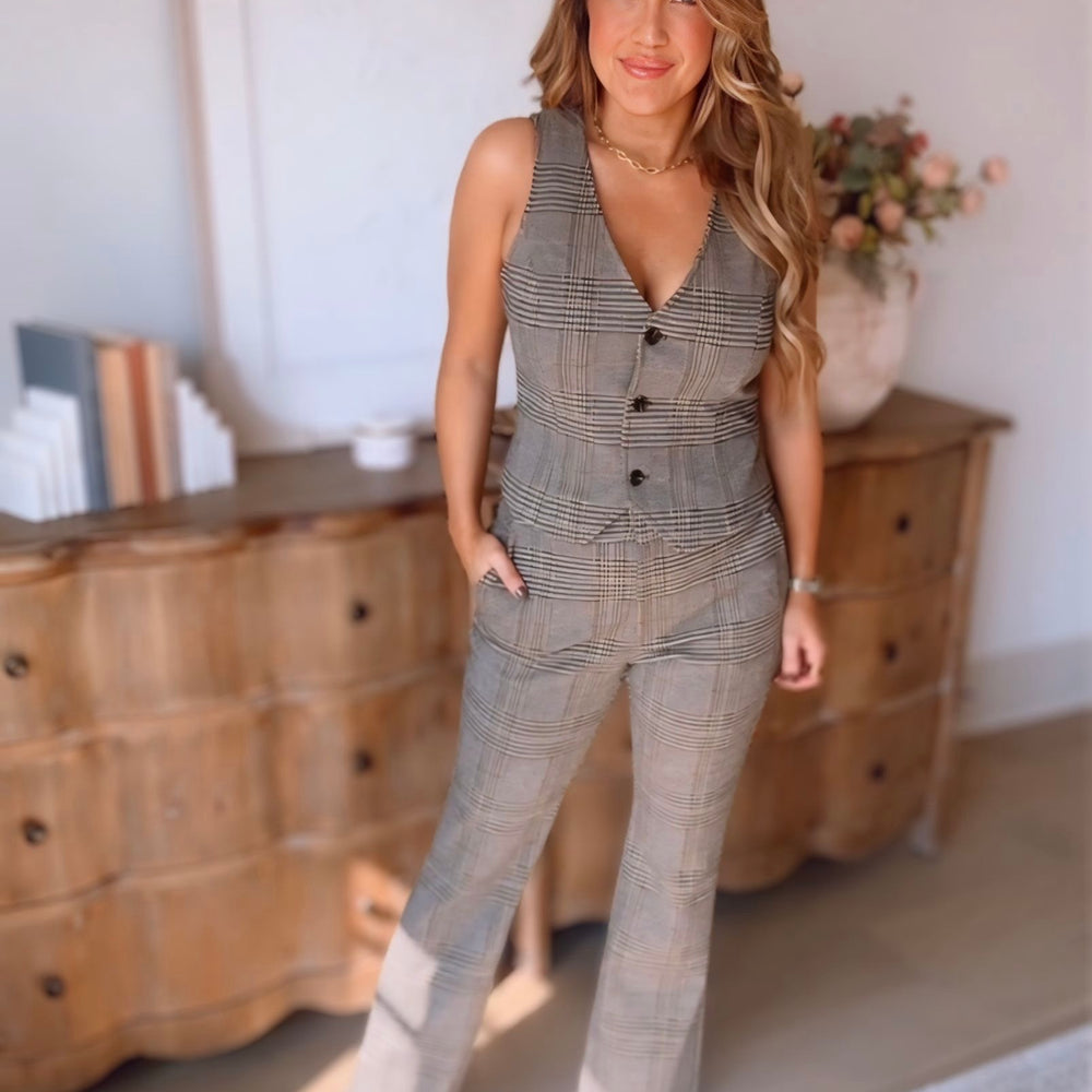 Autumn Light Plaid Vest