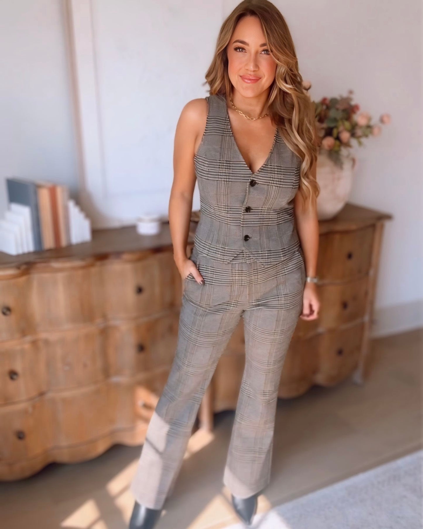 Autumn Light Plaid Vest