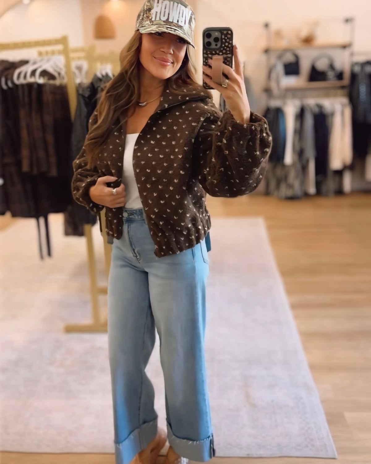 Heart Fleece Zip Up Jacket