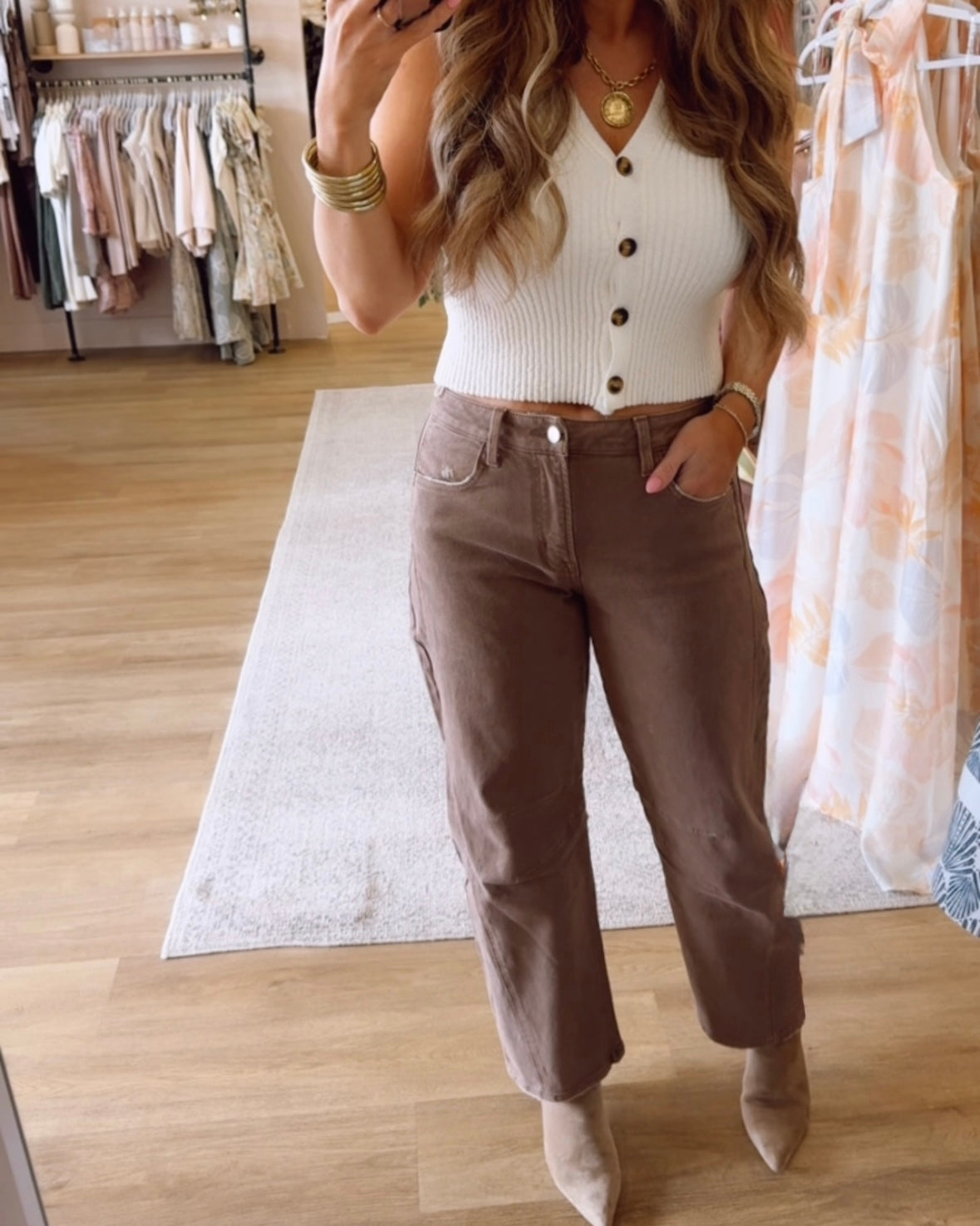 Flying Monkey- High Rise Crop Barrel Jeans