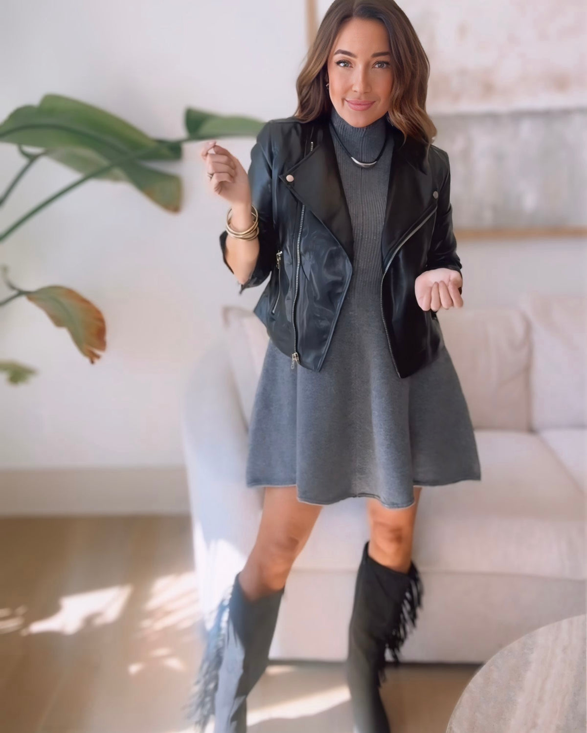 Lola Faux Leather Moto Jacket