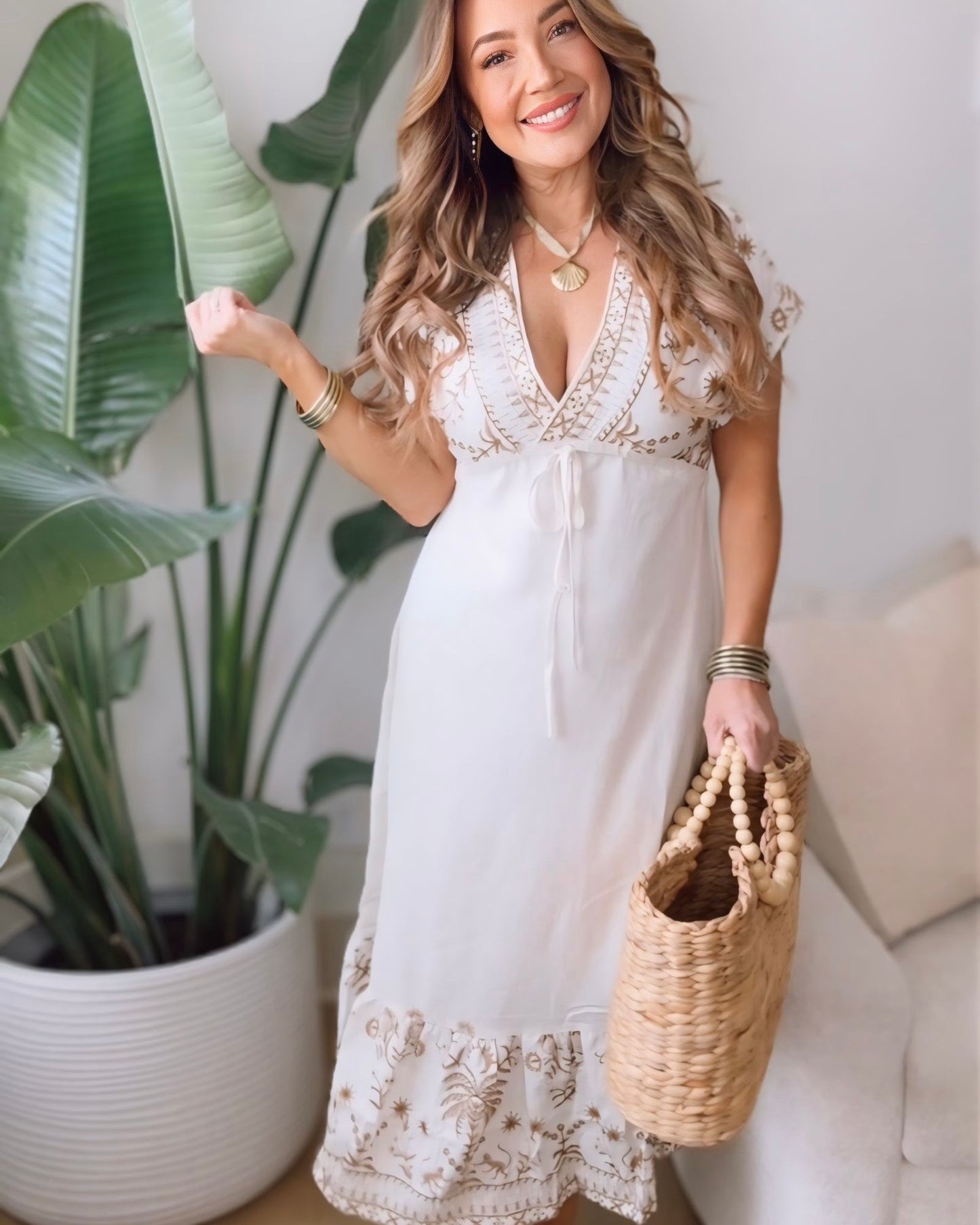 Junia Embroidered Maxi Dress